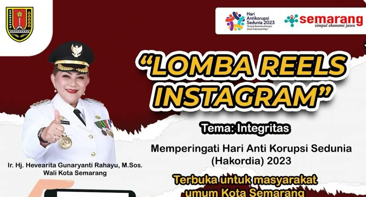 Pemkot Semarang menggelar lomba pembuatan Reels Instagram untuk memperingati Hari Antikorupsi Sedunia 2023 dengan tema Integritas. (Sumber : Pemkot Semarang)