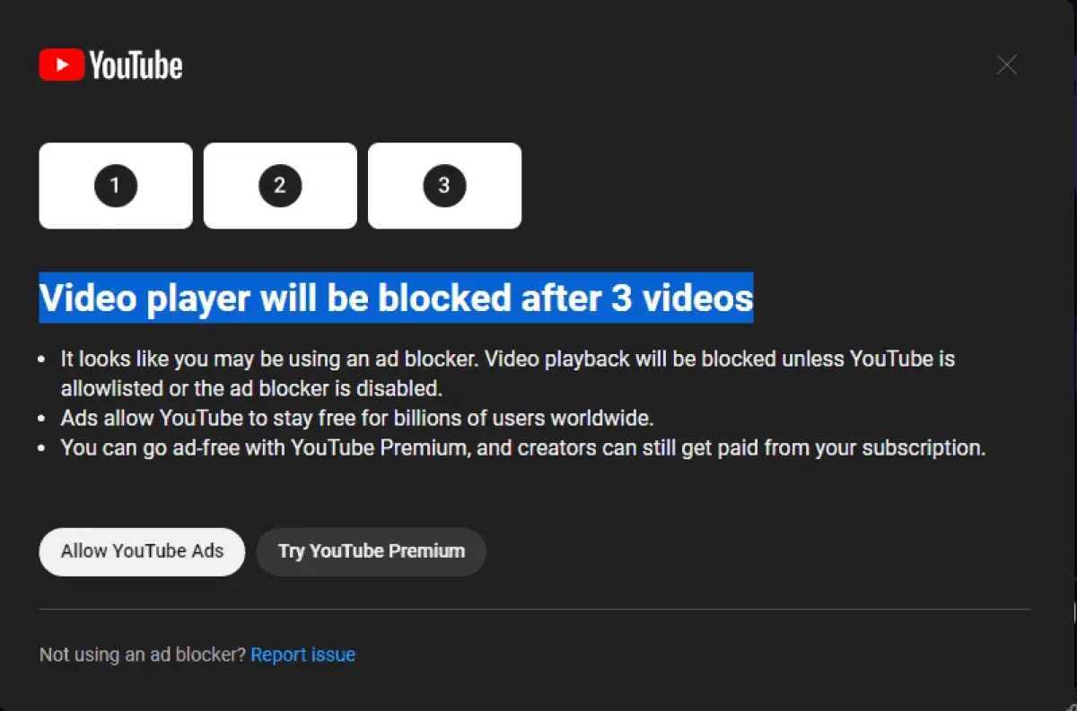 Youtube blokir pemutaran video bagi pengguna yang ketahuan gunakan Ad Blockers. (Sumber : Gizchina)