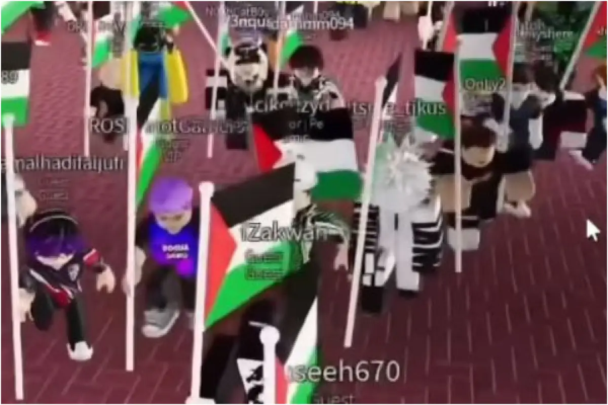 Anak-anak tunjukkan solidaritas dan dukungan untuk Palestina melalui game Roblox (Sumber : instagram.com/infia_techno)