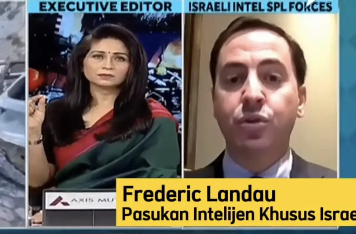 pasukan intelijen khusus Israel, Frederic Landau komplain warna baju pembawa berita India (Sumber : instagram @cordova.media)