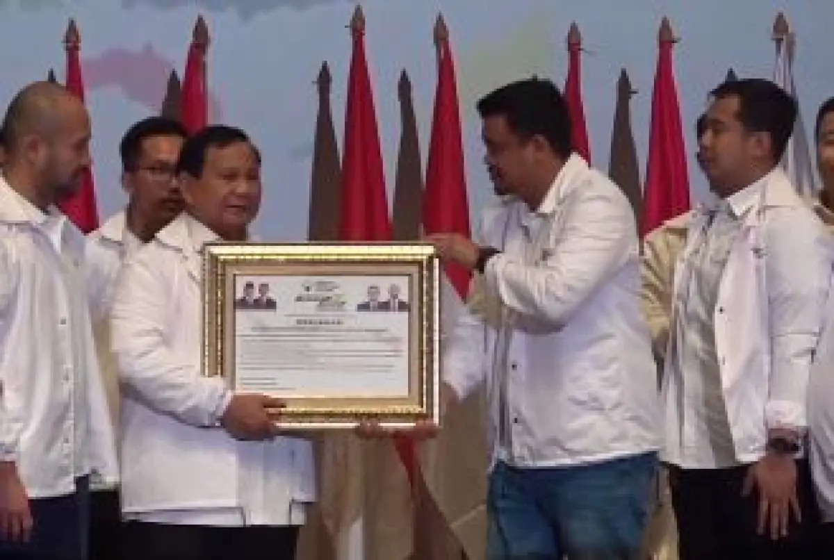 Bobby Nasution deklarasikan dukungannya pada Prabowo bersama relawan Barisan Pengusaha Pejuang (Sumber : instagram.com/koalisi.indonesia.maju)