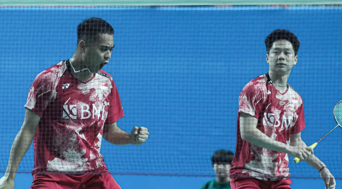 Kevin Sanjaya akhirnya comeback dengan pasangan terbarunya, Rahmat Hidayat, di Korea Masters 2023. Ia mengaku sudah bermain cukup bagus dengan pasangannya. (Sumber : PBSI)