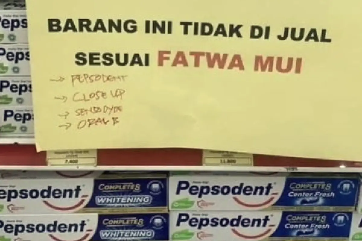 Supermarket di Indonesia Tulis 'Barang Tidak Dijual' Buntut Fatwa MUI Terbaru (Sumber : Instagram.com/terang_media)
