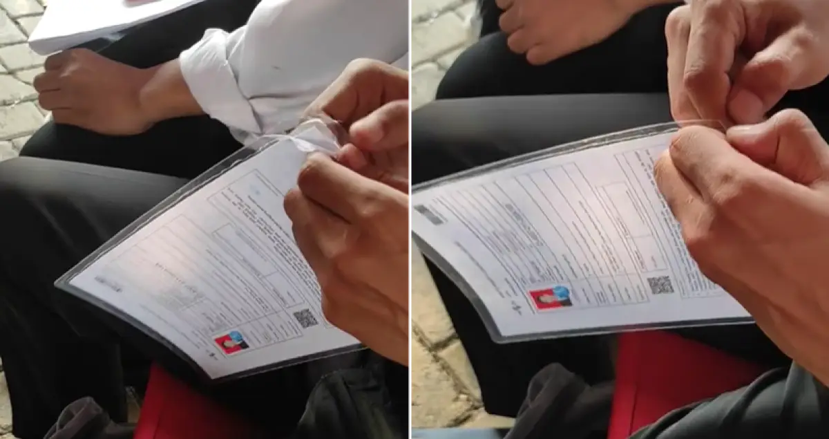 Imbauan: jangan laminasi kartu ujian SKD CPNS dan Seleksi Kompetensi PPPK, bisa jadi masalah saat di lokasi ujian. (Sumber : TikTok @irfanyudiw2022)