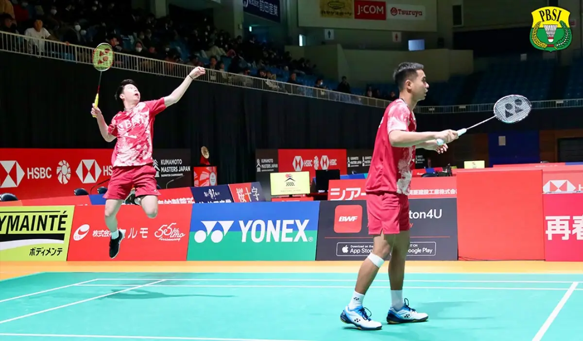 Pasangan Kevin Sanjaya/Rahmat Hidayat akan bertanding di babak 16 besar Kumamoto Masters Japan 2023, Kamis 16 November 2023. (Sumber : PBSI)