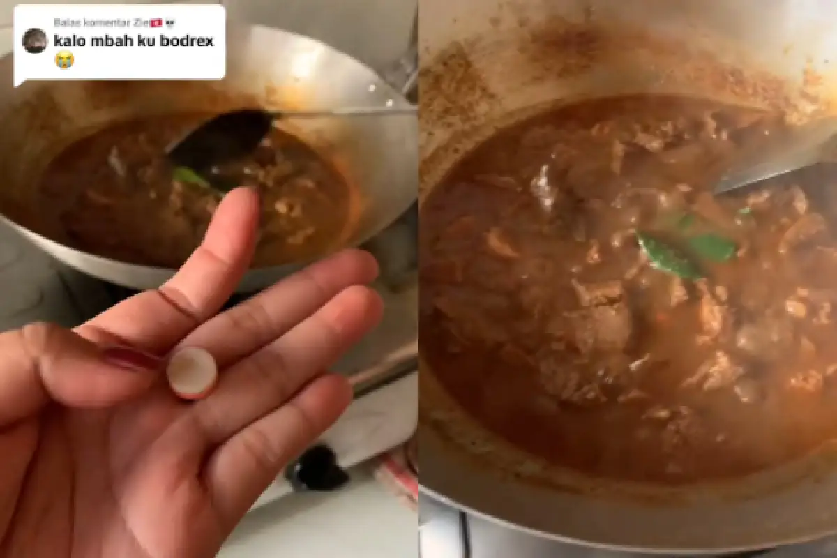 Viral di TikTok Video Masak Rendang Pakai Bodrex Biar Daging Jadi Empuk, Amankah? (Sumber : TikTok/@anggiehasibuan)