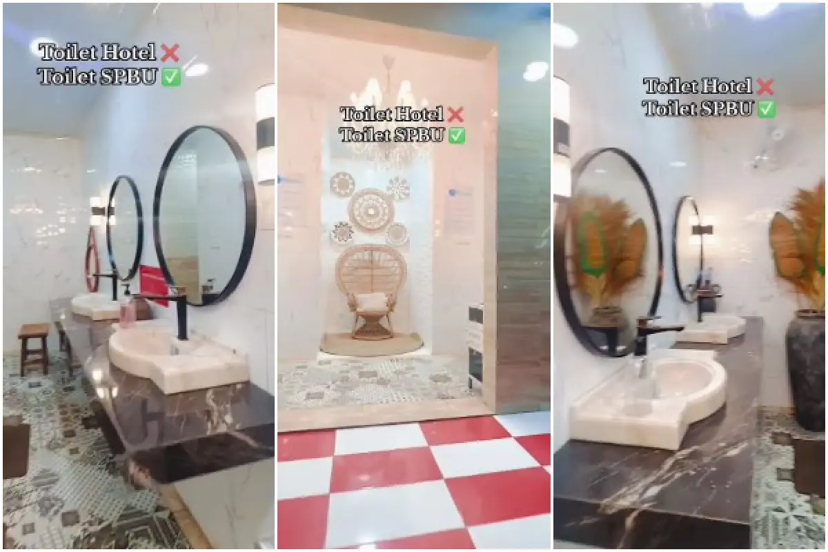 Penampakan toilet mewah SPBU bak toilet hotel berbintang yang viral di media sosial (Sumber : instagram.com/undercover.id)