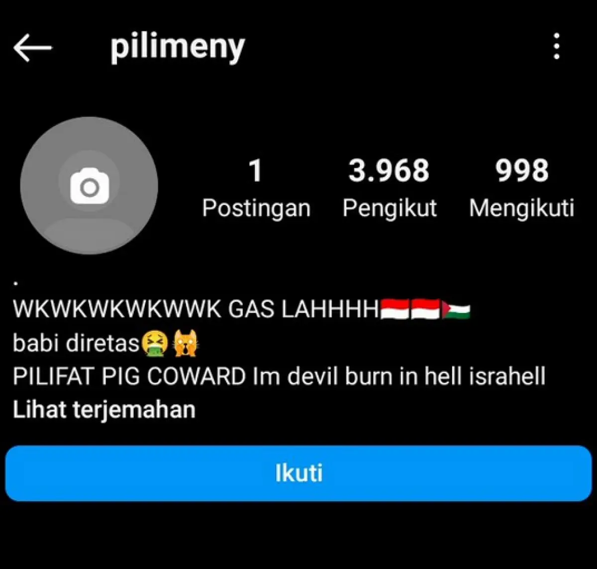 Akun tentara Israel dihack orang Indonesia (Sumber : Tangkapan layar twitter @greschinov)