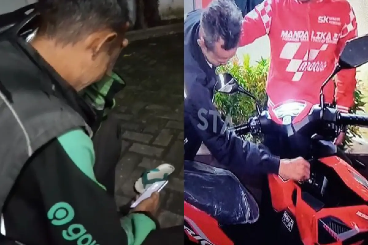 Dapat Ganti 2 Unit Sekaligus, Begini Tangis Bahagia Driver Ojol yang Sempat Kehilangan Motor saat Sedang Salat Berjamaah (Sumber : Instagram/@noniayi)