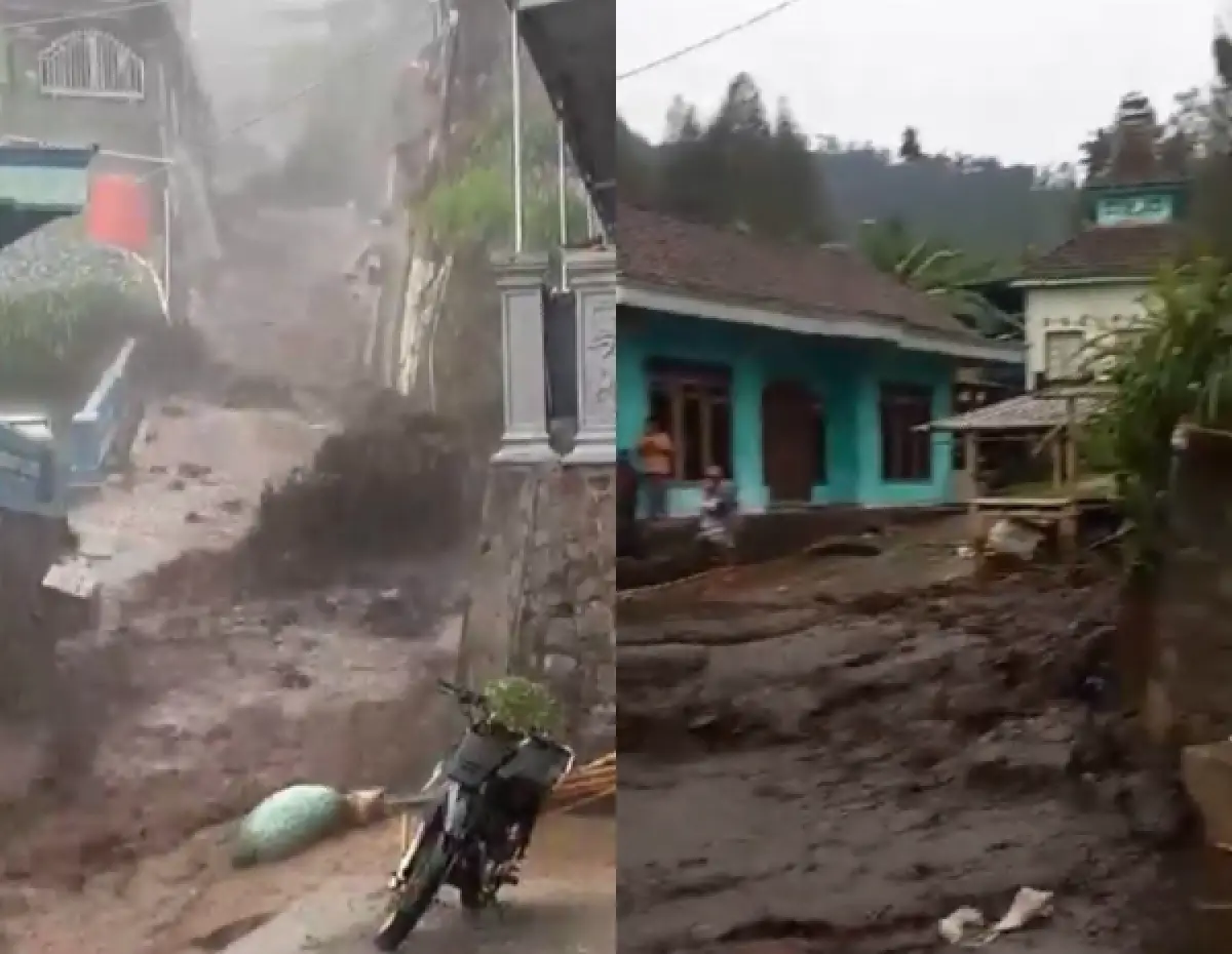 Kondisi banjir bandang di Getasan , Kabupaten Semarang (Sumber : Twitter @infomitigasi)
