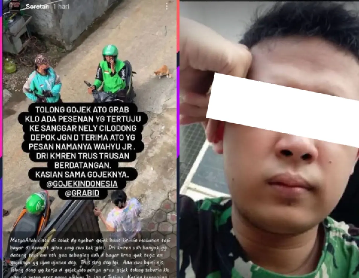 wanita di depok jadi korban orderan fiktif usai tolak cinta seorang pria (Sumber : instagram @depokhariini)