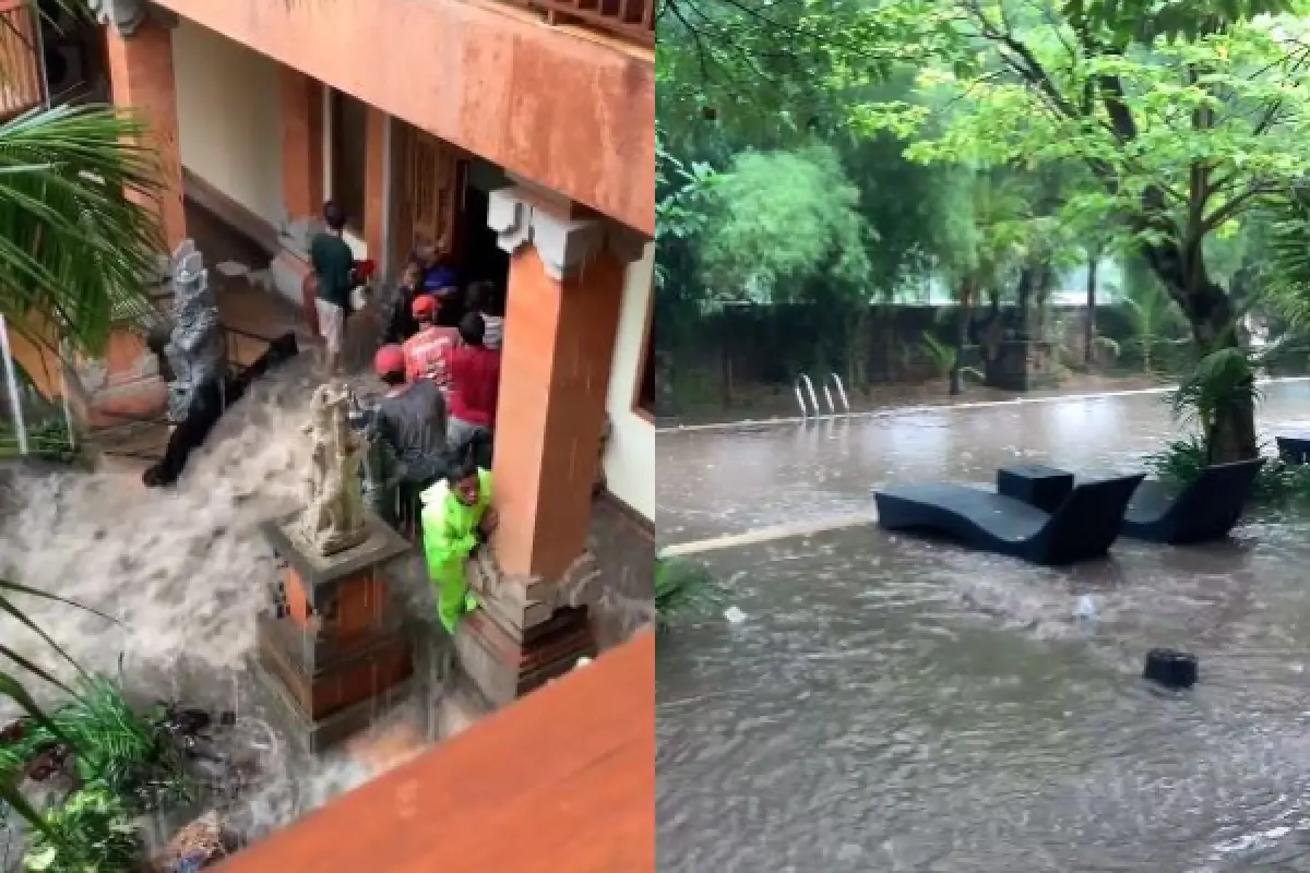 Momen Hotel Bintang 3 di Malang Banjir Bandang Diduga Gegara Tanggul Jebol (Sumber : Tiktok/com/@hafizmedika)