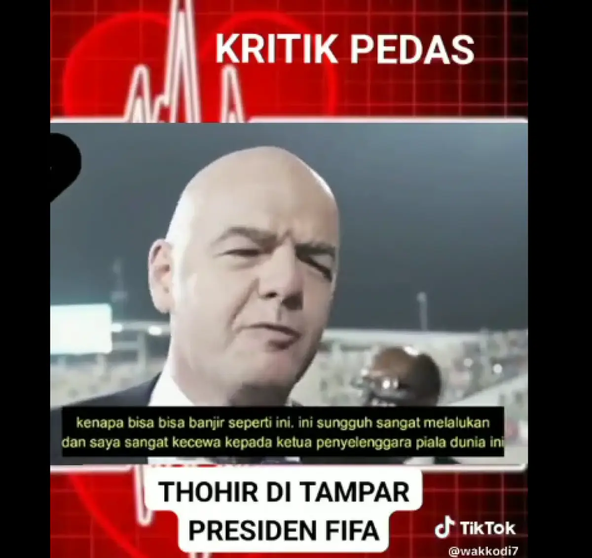 Hoaks Gianni Infantio murka sebut Indonesia tak pantas jadi tuan rumah Piala Dunia. (Sumber : Twitter/@H4T14K4LN4L42)