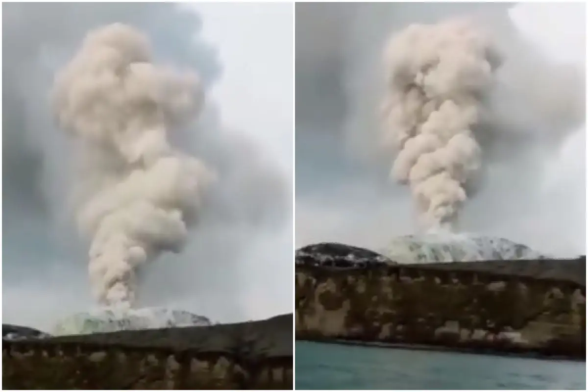 Gunung Anak Krakatau Kembali Erupsi, Keluarkan Asap dan Dentuman (Sumber : x.com/@RadioElshinta)