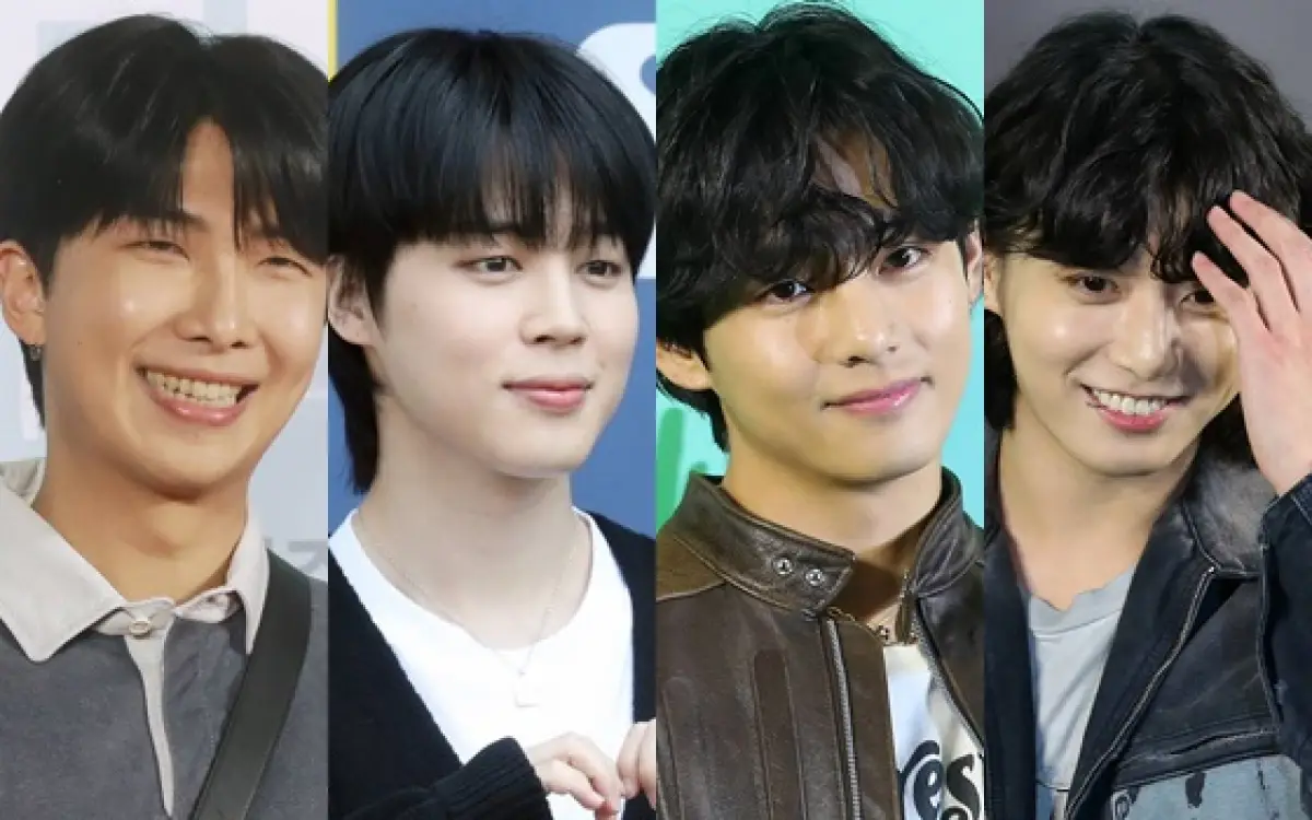 Empat anggota BTS, RM, Jimin, V dan Jungkook, dikabarkan akan memasuki kamp pelatihan militer pada akhir Desember tepatnya pada 29-30 Desember 2023. (Sumber : Star News)