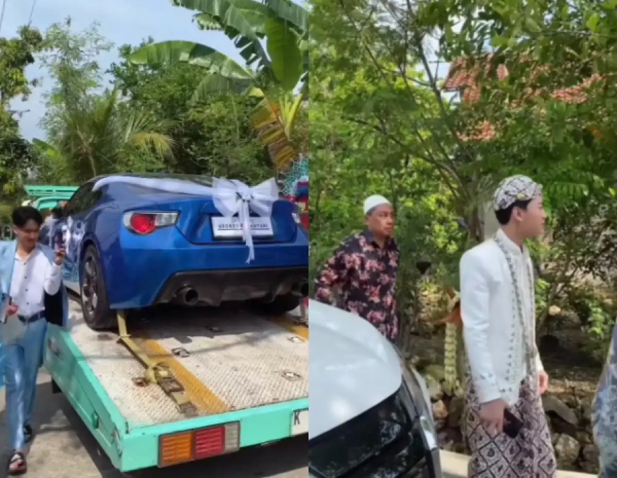 Pria di Pati viral lantaran bawa mobil sport untuk seserahan (Sumber : instagram @moodjakarta)
