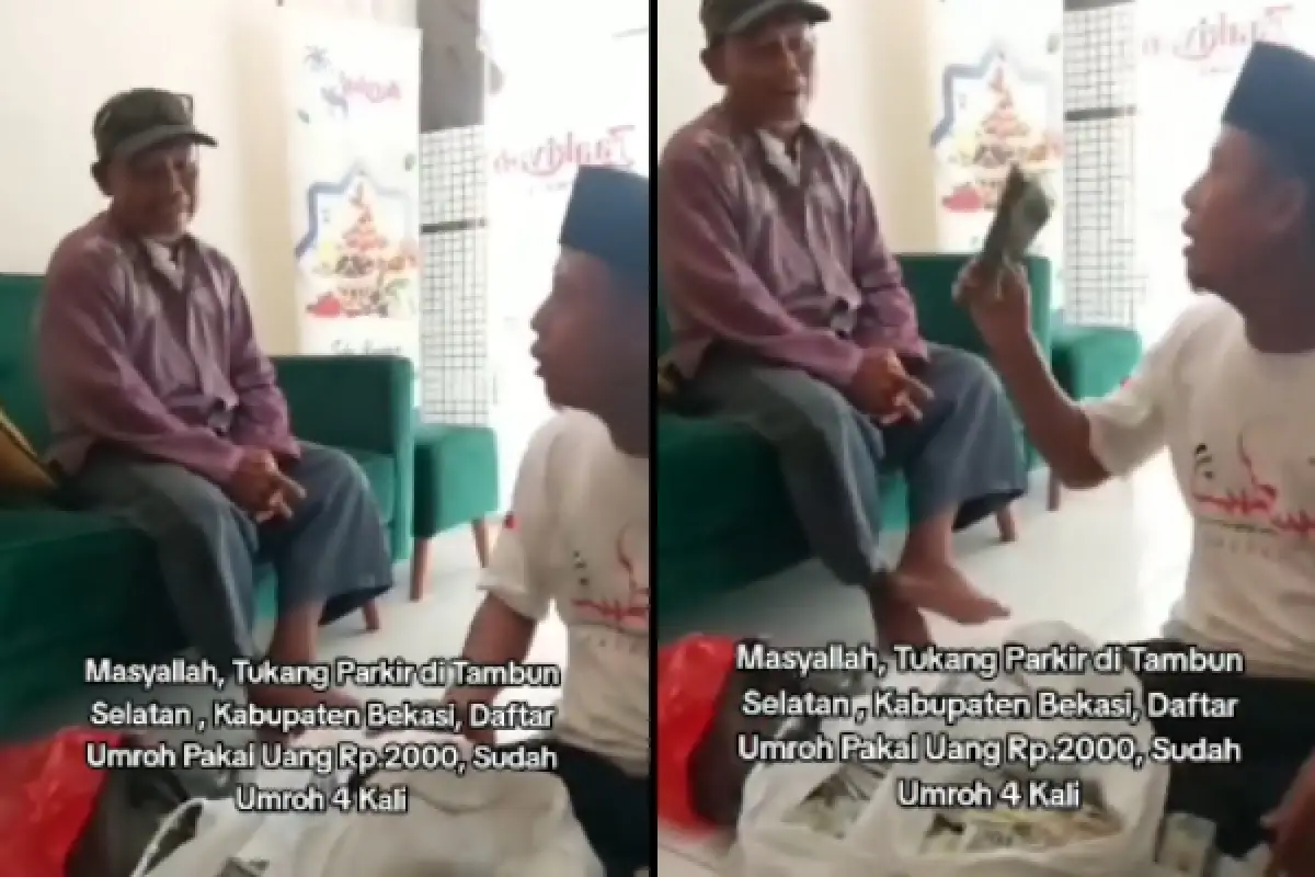 Bikin Iri! Nabung 8 Bulan, Tukang Parkir Ini Bisa Umrah Berkali-kali (Sumber : Twitter/@sosmedkeras)