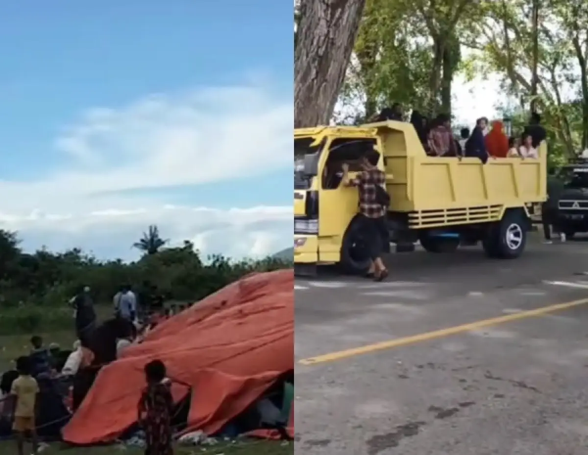 warga Sabang bongkar paksa tenda pengungsi Rohingya (Sumber : instagram @infobandaaceh)