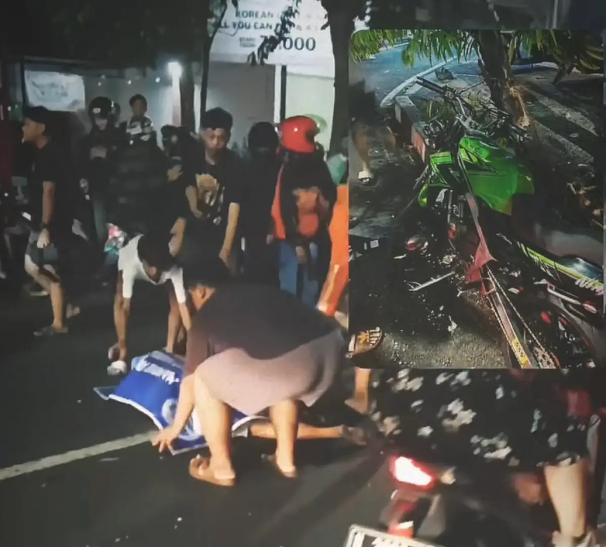 ongkekan di Jalan MT Haryono telan korban jiwa, satu pembalap liar tewas di tempat (Sumber : instagram @infokejadiansemarang.new)