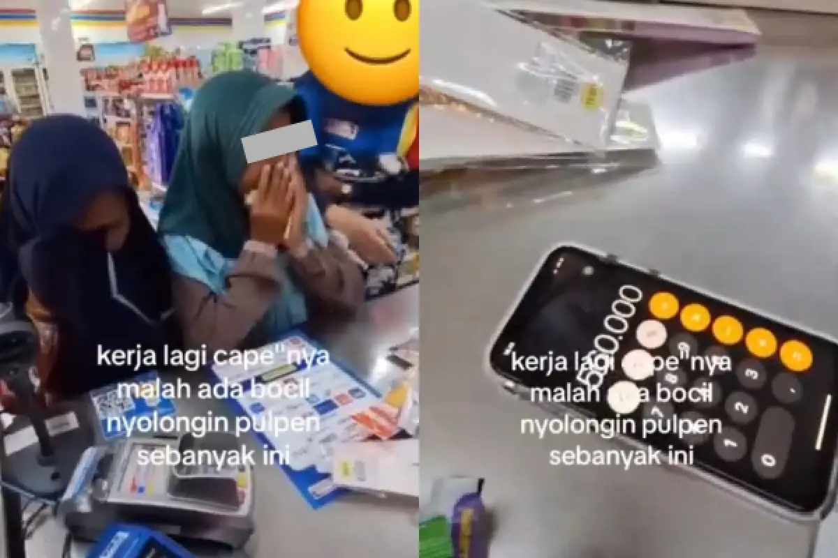 Bukan Main! Viral Video Bocil Terciduk Curi Banyak Bolpoin di Minimarket Senilai Rp500 Ribu (Sumber : Twitter/@kegblgnunfaedah)