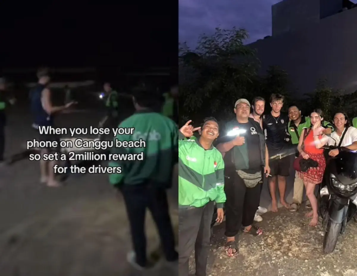 momen bule gelar sayembara temukan Hp-nya yang hilang di pantai dengan imbalan Rp2 juta (Sumber : TikTok @archie.davey)