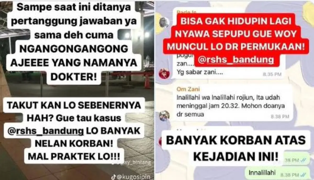 Tanggapan RSHS Bandung terkait pasien meninggal saat akan operasi cabut gigi.(Sumber : x.com/@bestviuw)
