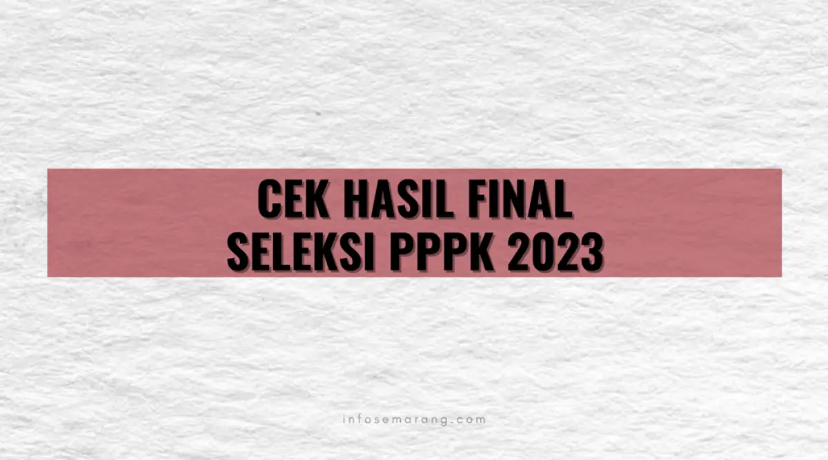 Hasil akhir atau hasil final Seleksi Kompetensi PPPK 2023 mulai diumumkan sejumlah instansi, Jumat 22 Desember 2023. (Sumber : InfoSemarang.com)