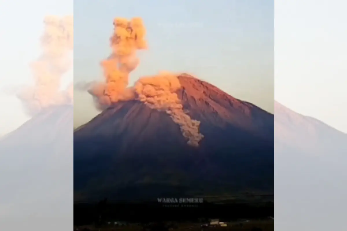 Kondisi terbaru Gunung Semeru dan antisipasi potensi banjir lahar dingin. (Sumber : Instagram/wargasemeru)