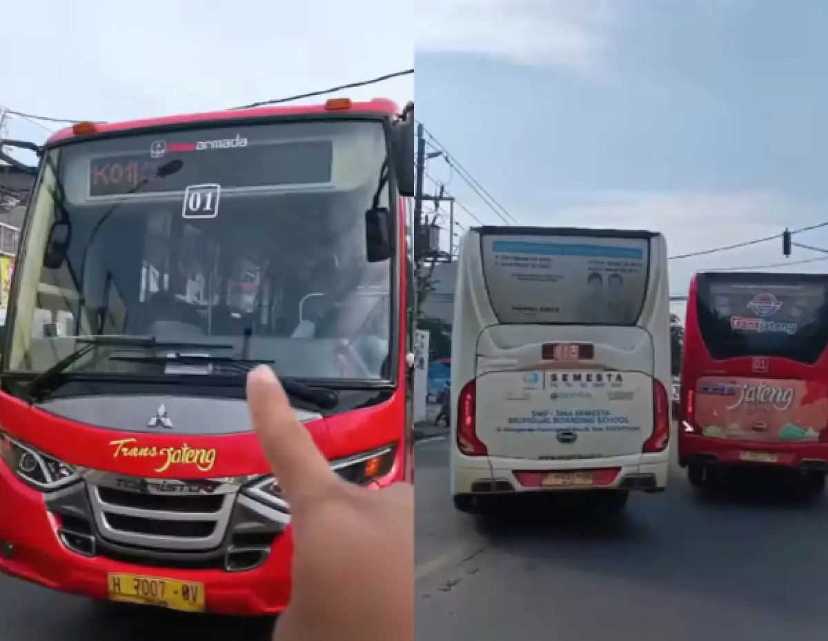 BLUD Bus Trans Semarang ambil sikap tegas kepada sopir bus yang lawan arus di Jalan Citarum (Sumber : instagram @infokriminalsemarang)