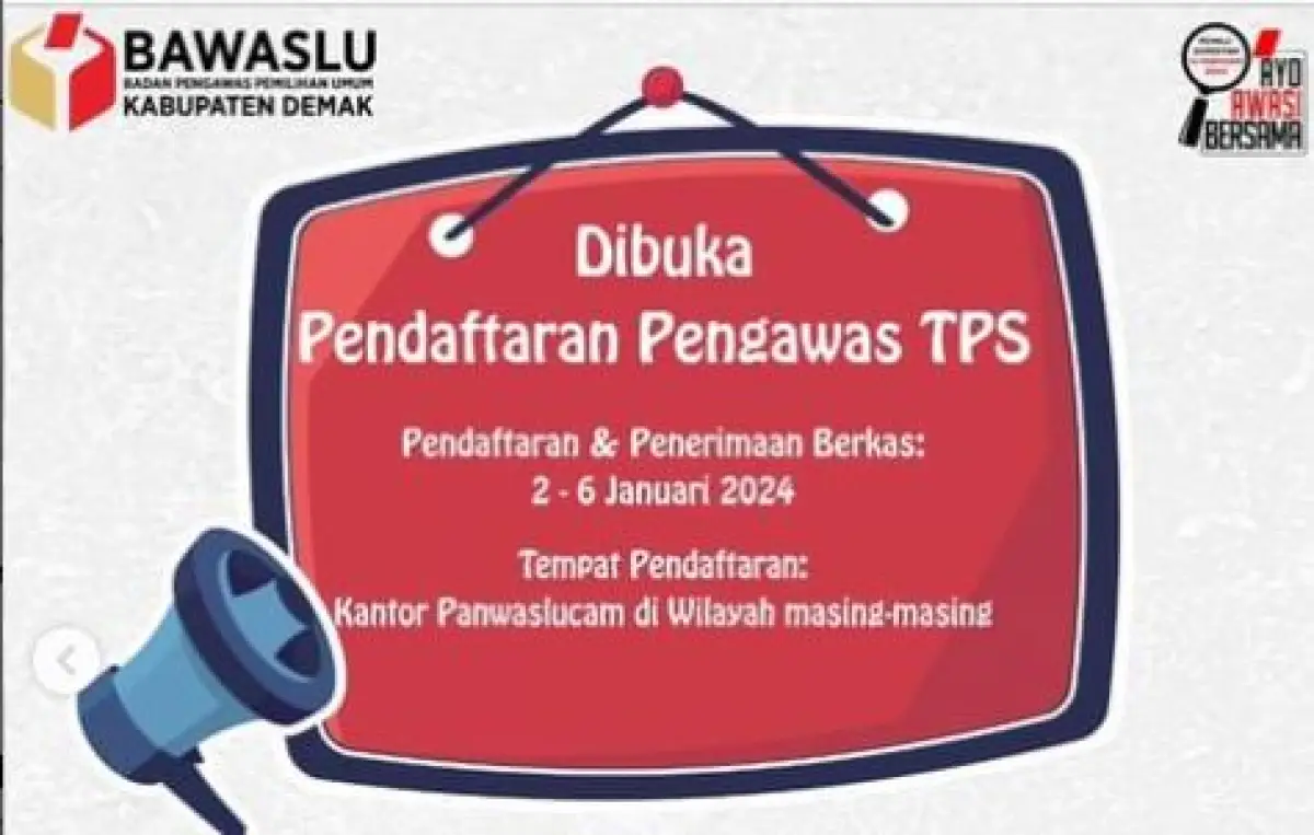 Link Formulir Pendaftaran Pengawas Pemilu 2024 Tingkat TPS di Demak, Cek DI SINI (Sumber : instagram.com/demakhariini)