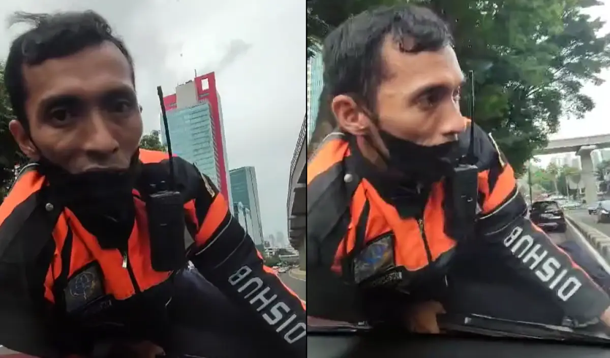 Kronologi aksi petugas Dishub Jakarta layaknya Spiderman, bertengger di kap mobil yang melaju kencang setelah pengemudi nekat kabur saat hendak diberhentikan petugas. (Sumber : Instagram @bambang.soesatyo - InfoSemarang.com)