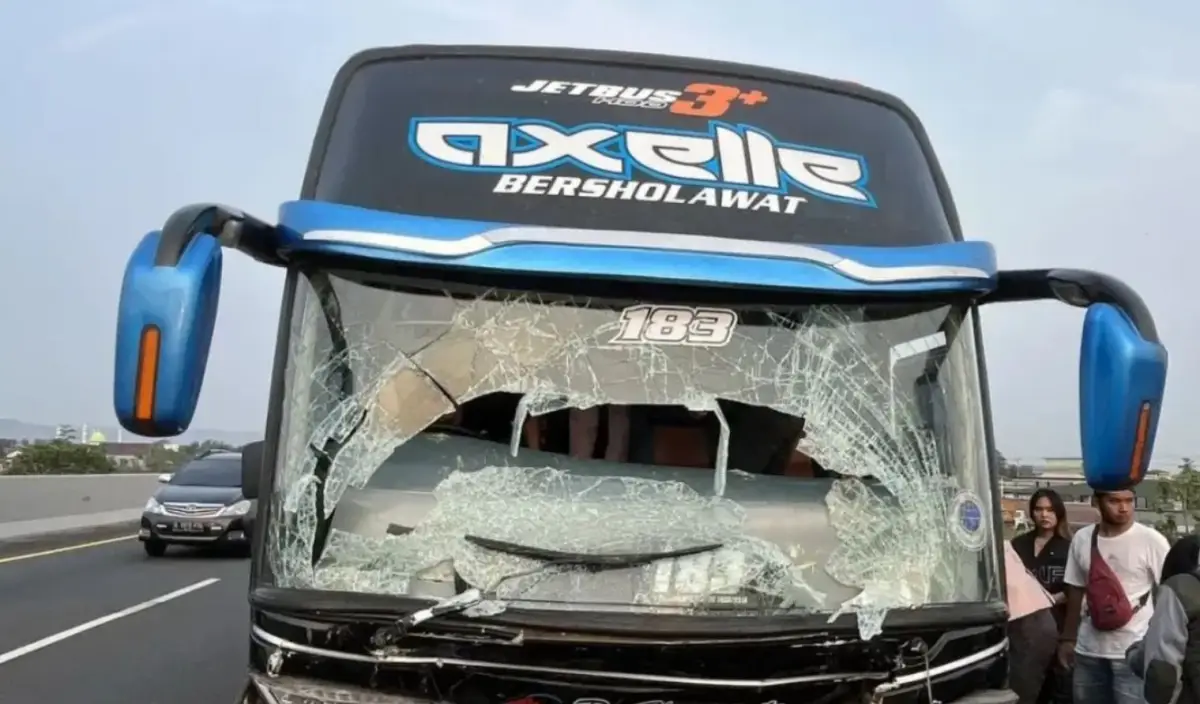 Bus PO Haryanto yang terlibat kecelakaan (Sumber : Instagram @Haryantomania_ig)