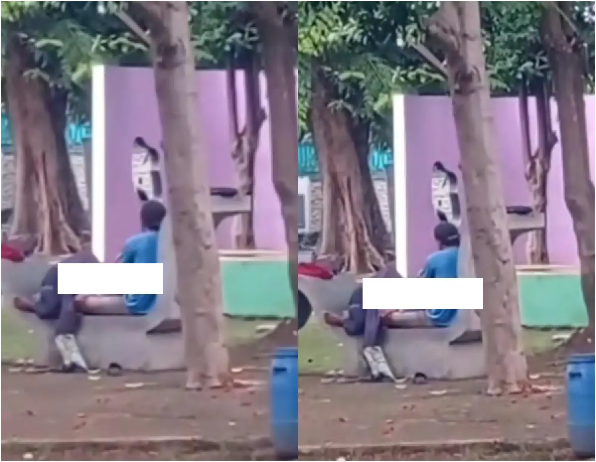 dua sejoli diduga tengah mesum di Taman Halmahera Semarang (Sumber : instagram @im.semarang.official)