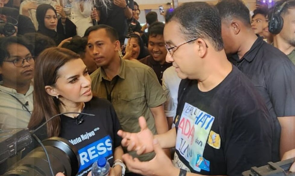 Najwa Shihab saat hadir di Desak Anies Yogyakarta, Selasa 23 Januari 2024. (Sumber: @matanajwa - InfoSemarang.com)