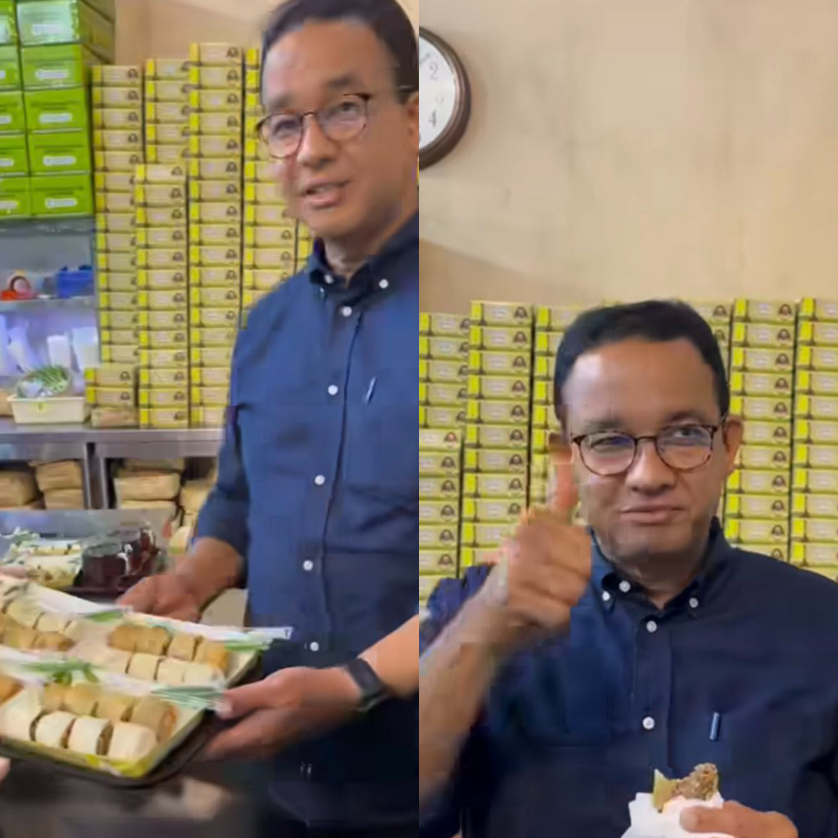 Anies Baswedan di Lumpia Cik Meme (Sumber: Instagram @aniesbaswedan  | Foto: Infosemarang.com )