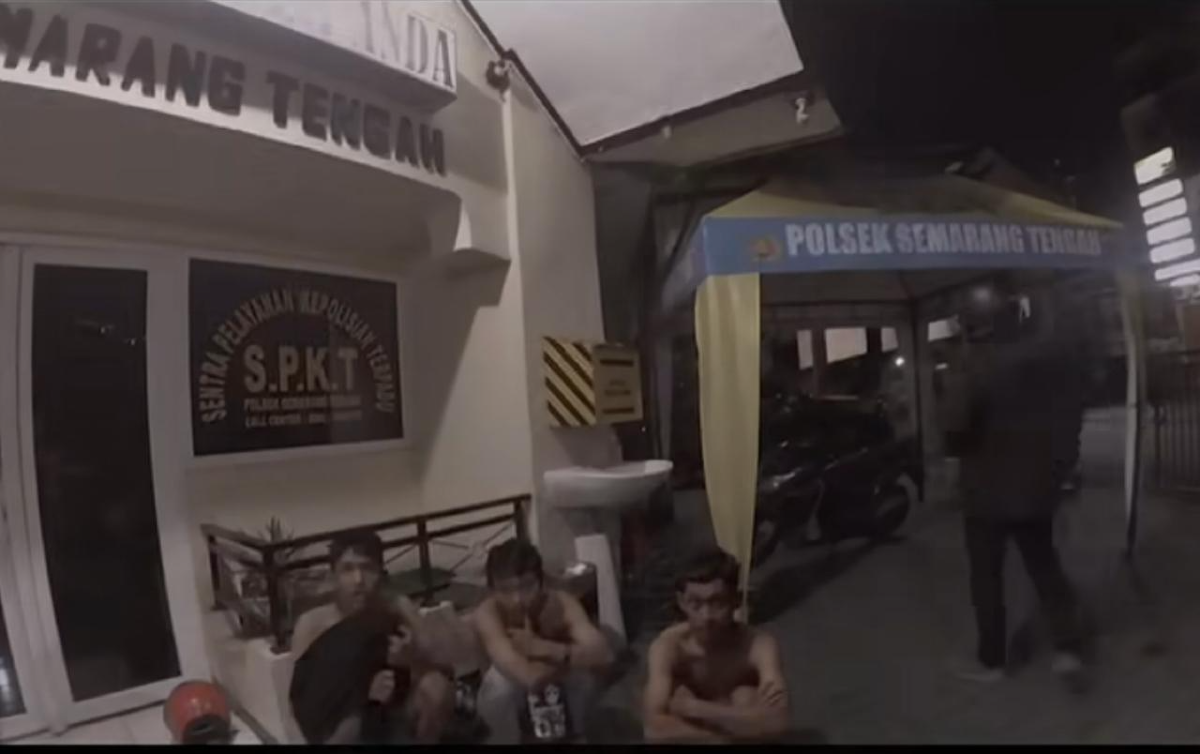 tiga pemuda ancam ibu penjual sayur dibekuk Polsek Semarang Tengah (Sumber: instagram | Foto: @infokriminalsemarang)