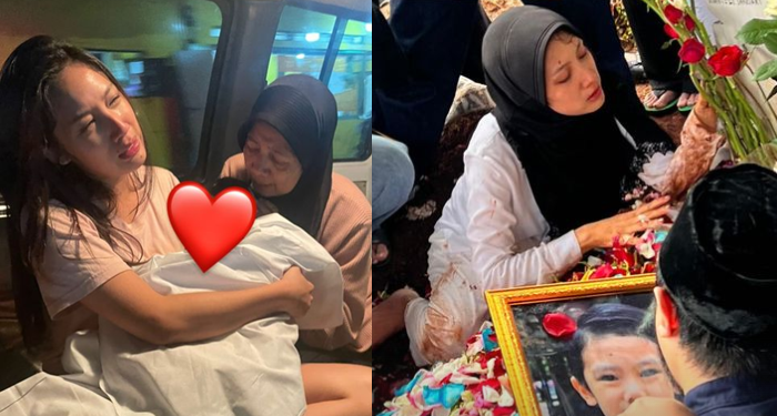 Potret Tamara Tyasmara yang tak henti menangisi kematian Dante, putranya. (Sumber: @nonangie - InfoSemarang.com)