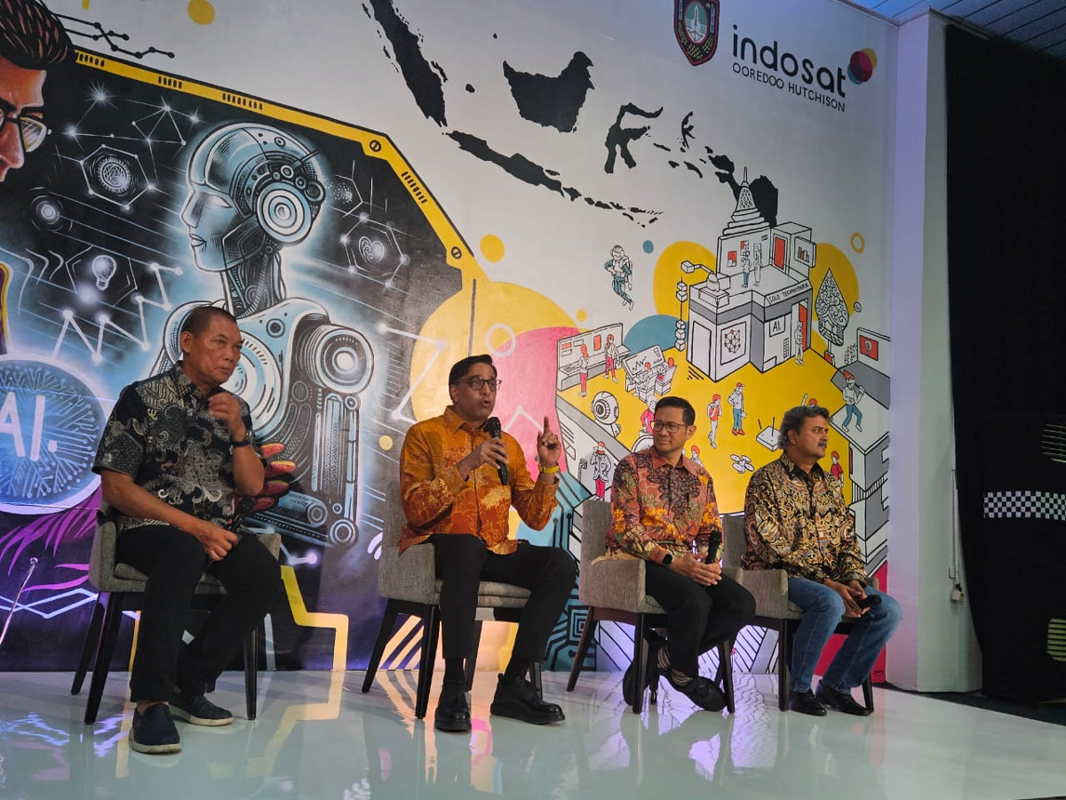 Jumpa pers Indosat AI Experience Center di Solo Technopark. (Sumber: | Foto: Dok Indosat.)
