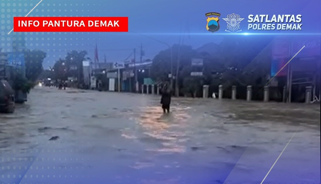 Info pengalihan arus Semarang-Purwodadi dan sebaliknya imbas banjir di Grobogan. (Sumber: Satlantas Polres Demak - InfoSemarang.com)