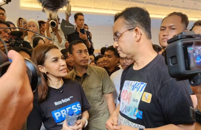 Najwa Shihab saat hadir di Desak Anies Yogyakarta, Selasa 23 Januari 2024. (Sumber: @najwashihab - InfoSemarang.com)