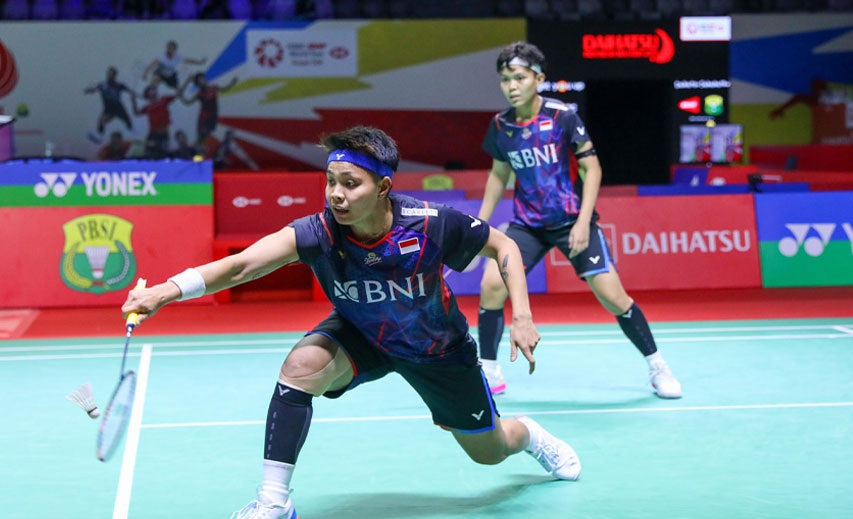 Apri/Fadia kalah dari wakil Belanda di babak 32 besar Indonesia Masters 2024, Selasa 23 Januari 2024. (Sumber: PBSI - InfoSemarang.com)