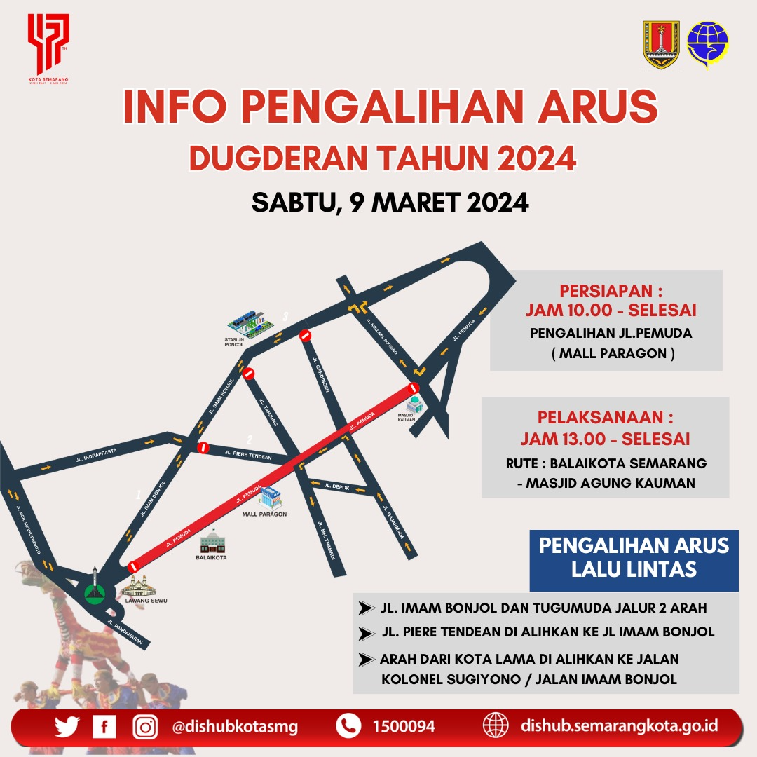Ada Prosesi Dugder, Yuk Cek Info Pengalihan Arus Lalu Lintas di Semarang (Sumber: )