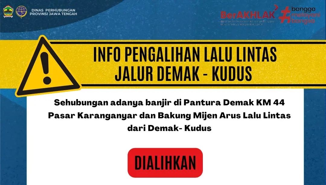 Hindari Jalan Demak-Mijen, pengalihan arus lalu lintas di Pantura Demak-Kudus, Pasar Karanganyar & Bakung. (Sumber: Dishub Jateng - InfoSemarang.com)