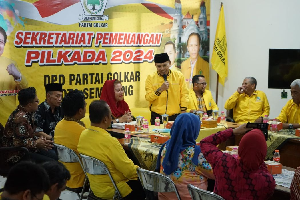 Kader PDI Perjuangan Hevearita Gunaryanti Rahayu  silaturahmi dengan DPD Partai Golkar Kota Semarang. (Sumber:  | Foto: dok)
