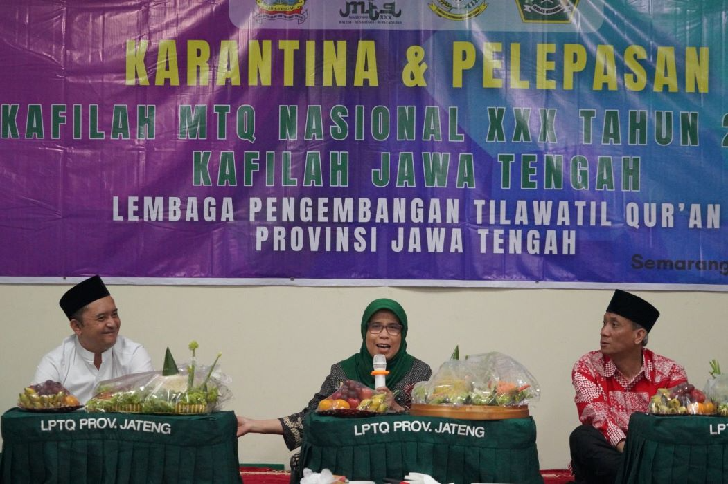 Doa bersama dan pelepasan kafilah Jateng di ajang MTQ Nasional ke - 30 tahun 2024. (Sumber:  | Foto: sakti)