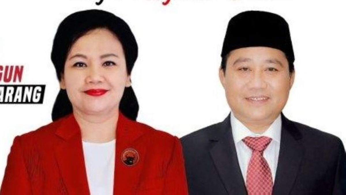 Pasangan Agustina Wilujeng Pramestuti dan Iswar Aminuddin di Pilwakot Semarang 2024. (Sumber:  | Foto: dok )