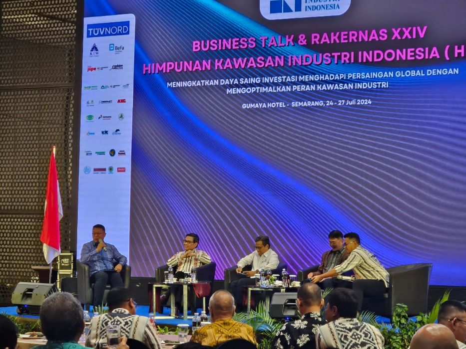 Rakernas Himpunan Kawasan Industri (HKI) di Hotel Gumaya Semarang, Kamis 25 Juli 2024.  (Sumber:  | Foto: sakti)