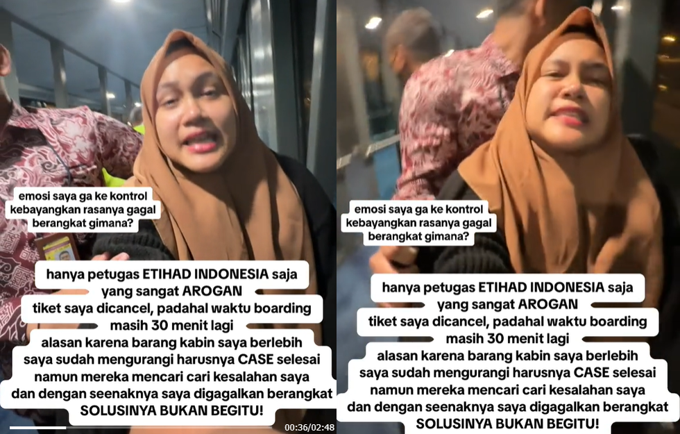 Mbak jastip Turki gagal terbang naik pesawat Etihad diduga bawa koper berat berlebih ke kabin. (Sumber: @is.tyy_ - InfoSemarang.com)