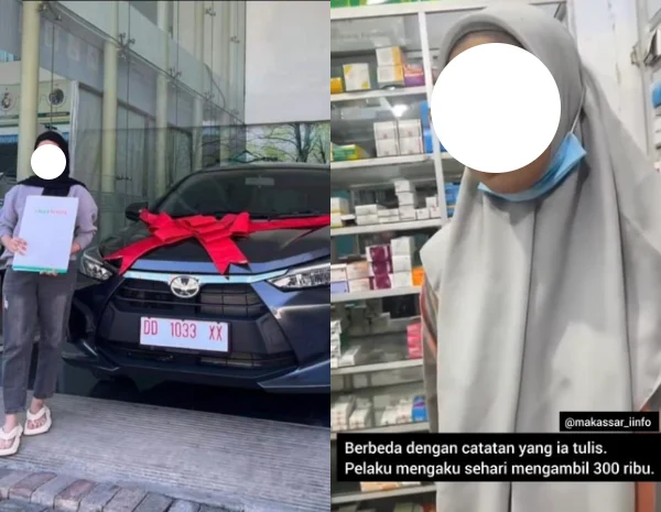 karyawati apotek di Sidrap viral gelapkan uang ratusan juta (Sumber: instagram | Foto: @ctd.insider)