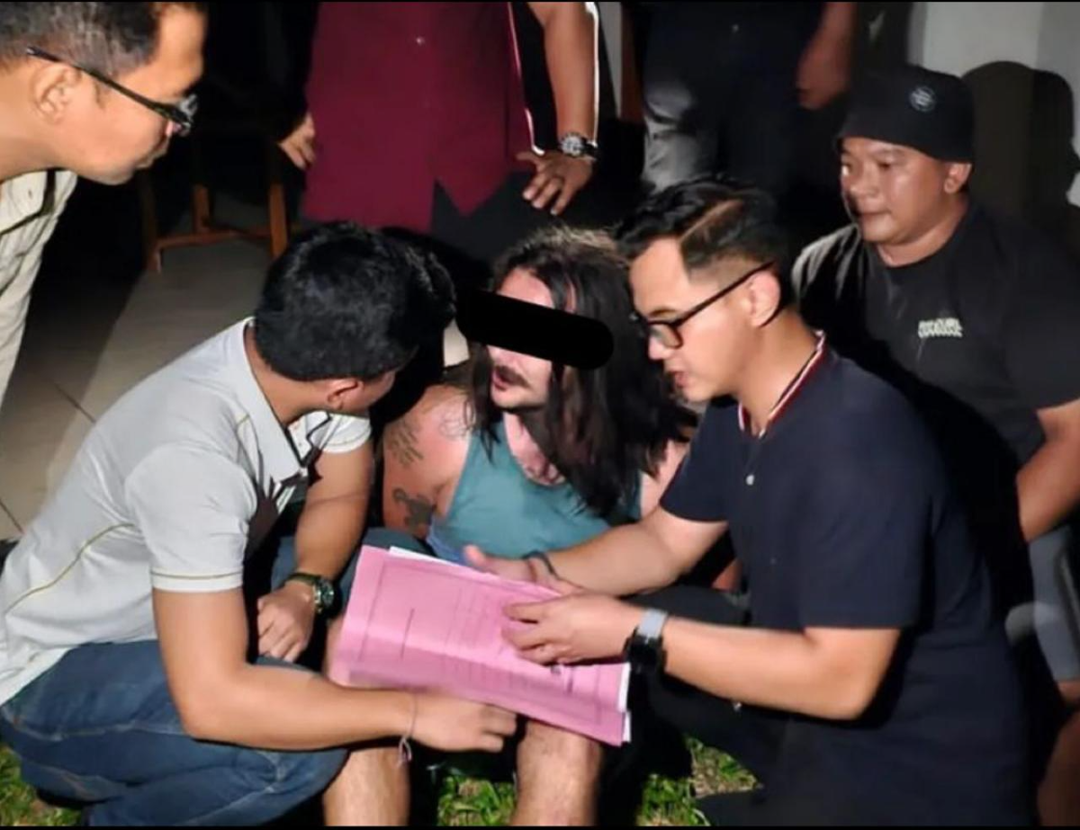 sosok WNA yang pukul pemilik vila di Bali (Sumber: instagram | Foto: @polresgianyar_)